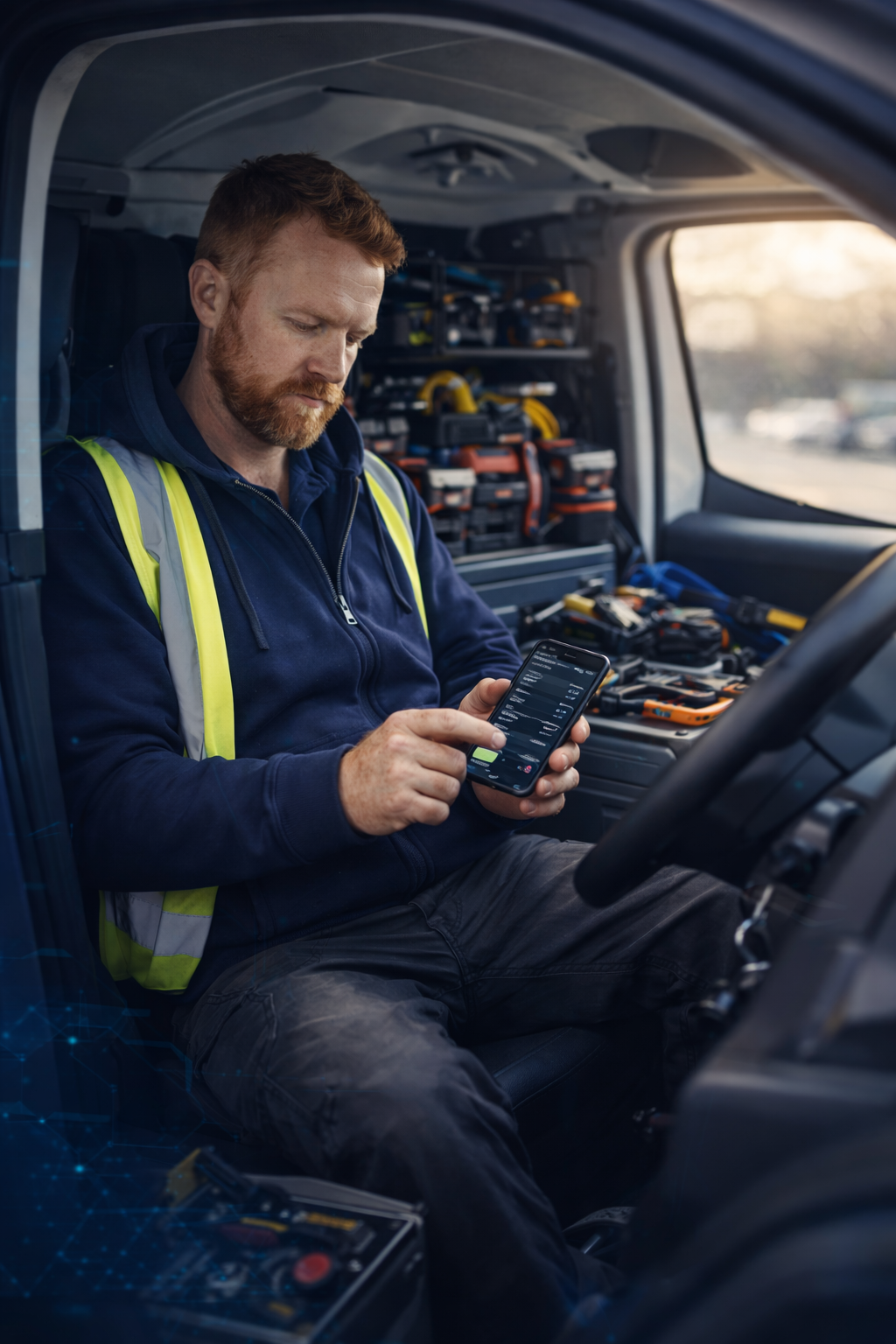 Tradesperson context: quoting on site and between jobs